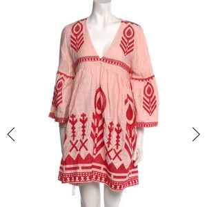 Elegant Pink and Red Mini Dress